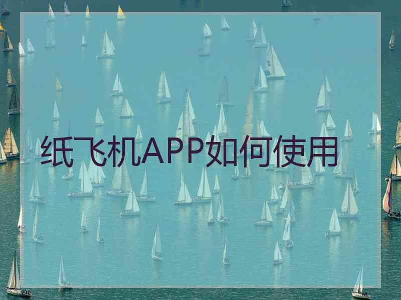 纸飞机APP如何使用