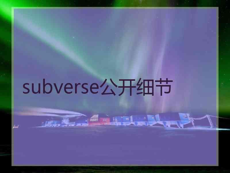 subverse公开细节