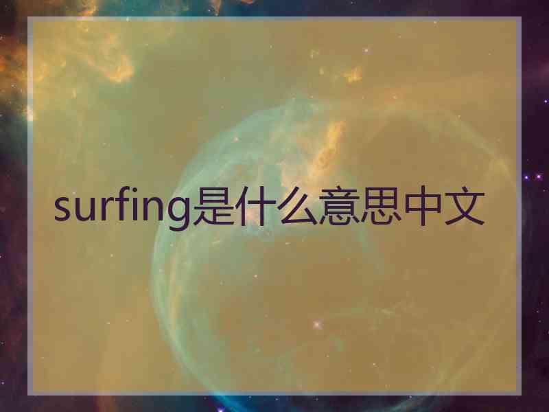 surfing是什么意思中文