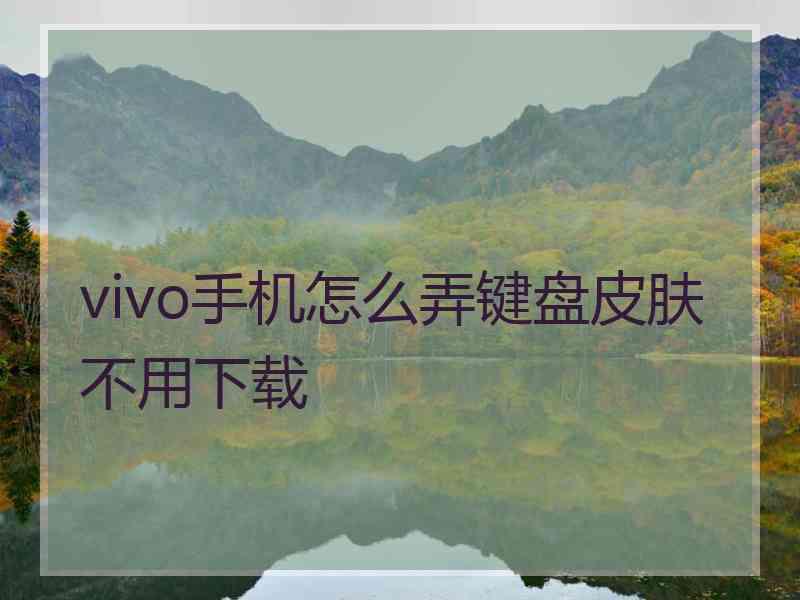 vivo手机怎么弄键盘皮肤不用下载