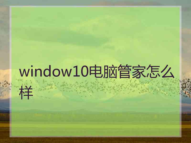 window10电脑管家怎么样