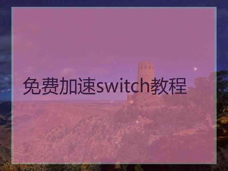 免费加速switch教程