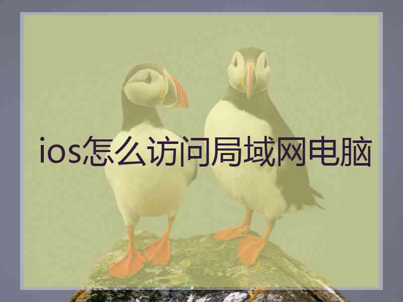 ios怎么访问局域网电脑