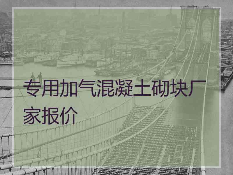 专用加气混凝土砌块厂家报价