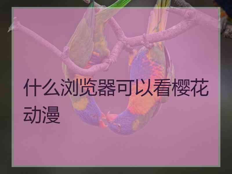 什么浏览器可以看樱花动漫