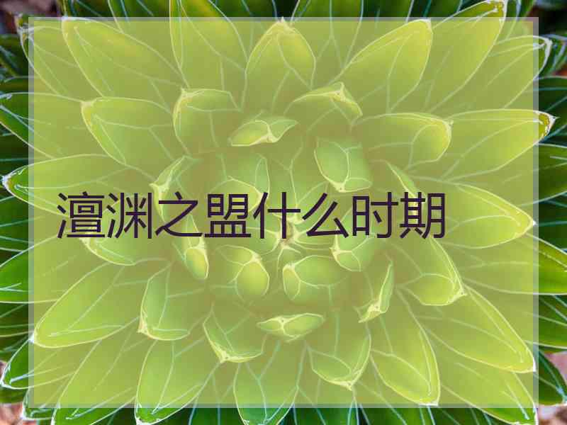 澶渊之盟什么时期