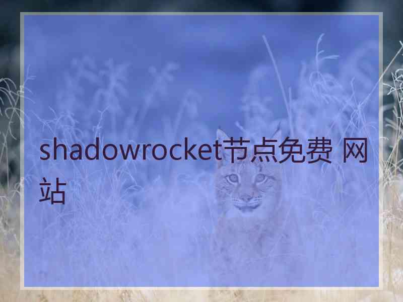 shadowrocket节点免费 网站