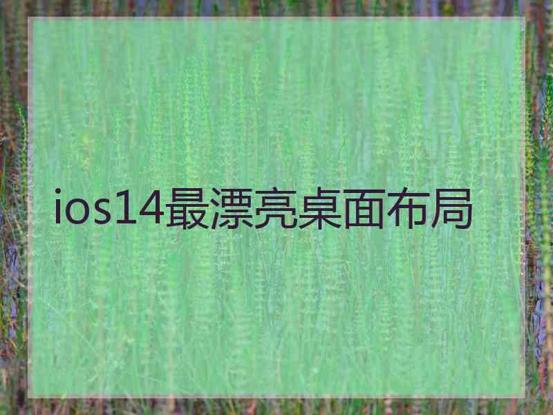 ios14最漂亮桌面布局