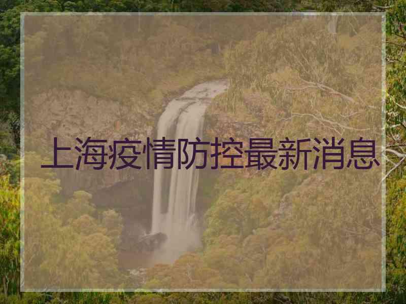 上海疫情防控最新消息