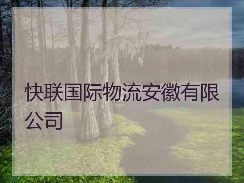 快联国际物流安徽有限公司