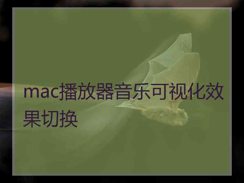 mac播放器音乐可视化效果切换