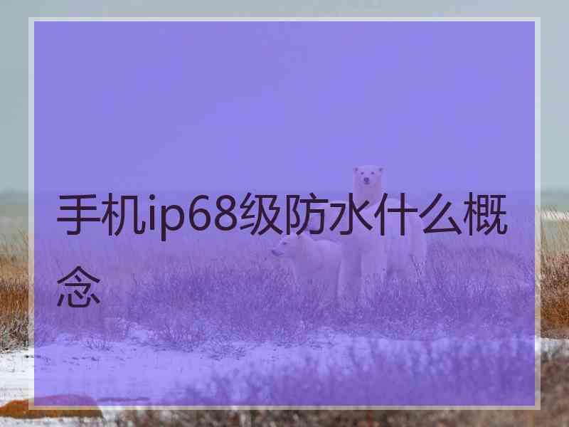 手机ip68级防水什么概念