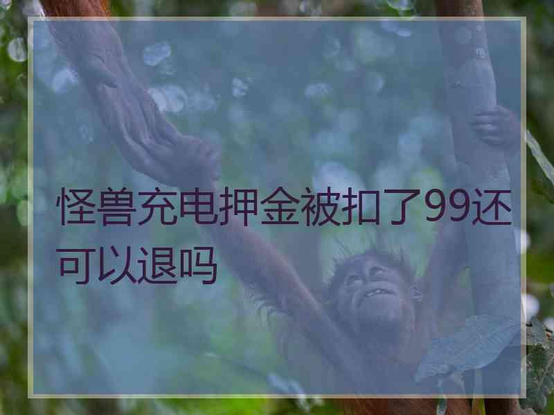 怪兽充电押金被扣了99还可以退吗