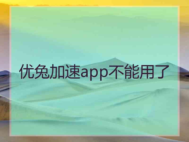 优兔加速app不能用了