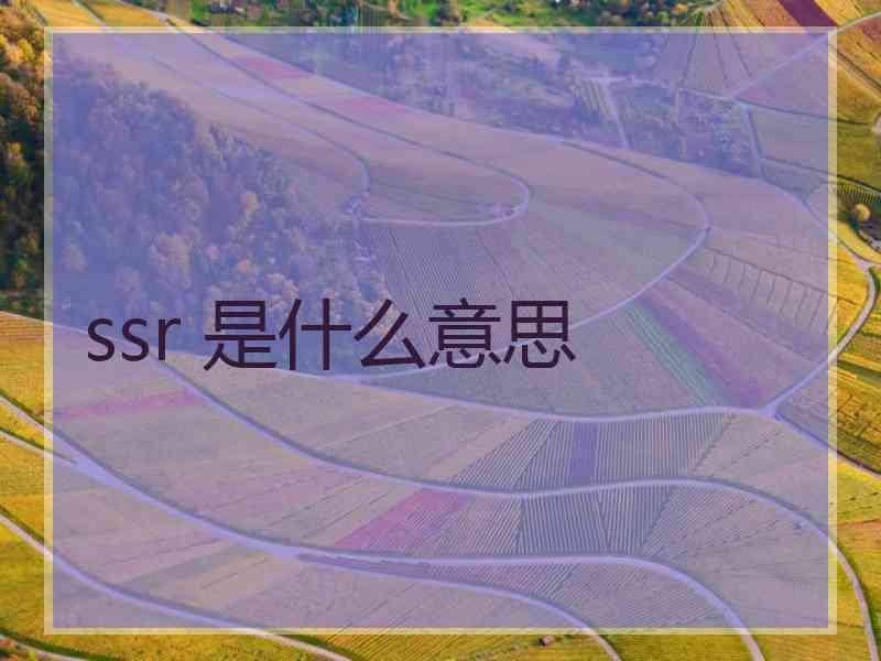 ssr 是什么意思