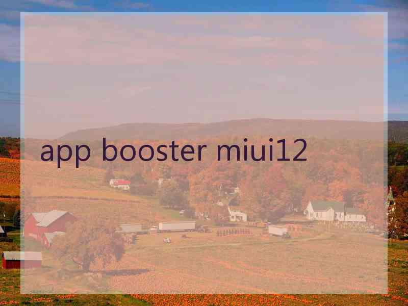 app booster miui12