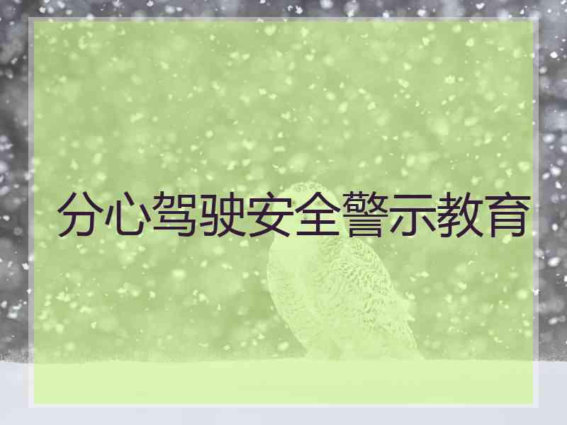 分心驾驶安全警示教育