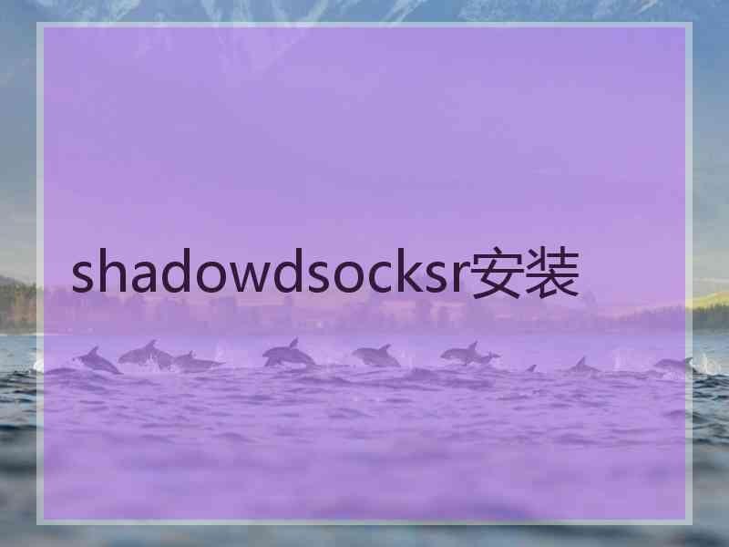 shadowdsocksr安装