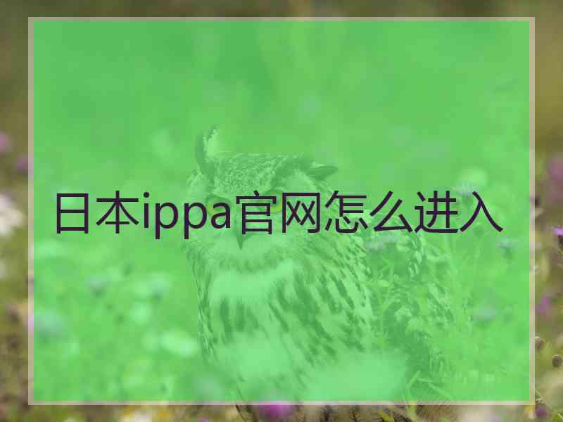 日本ippa官网怎么进入