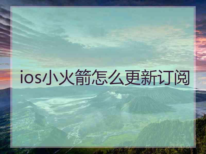 ios小火箭怎么更新订阅