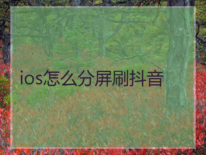 ios怎么分屏刷抖音