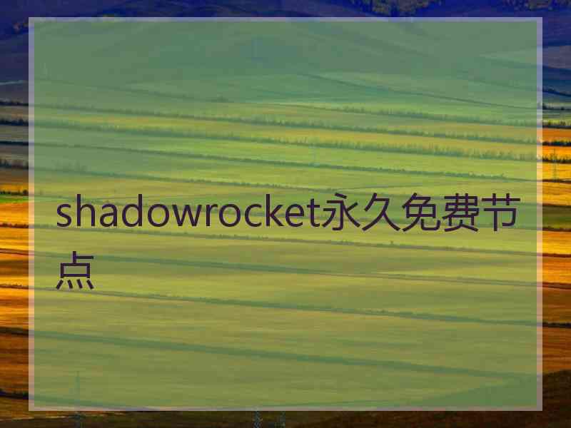 shadowrocket永久免费节点