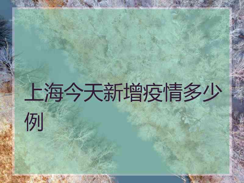 上海今天新增疫情多少例