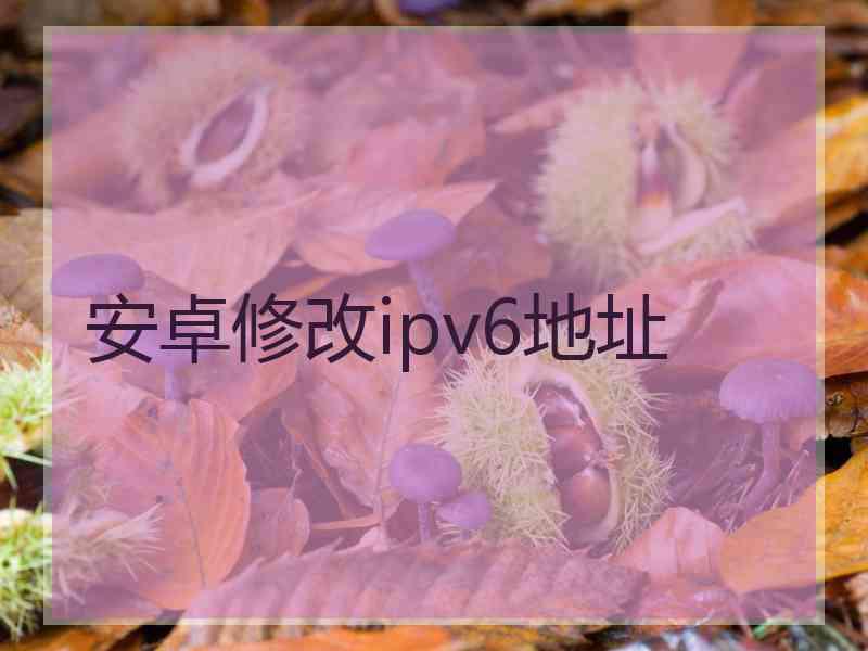 安卓修改ipv6地址