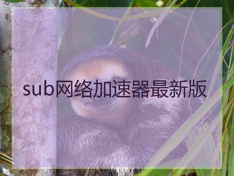 sub网络加速器最新版