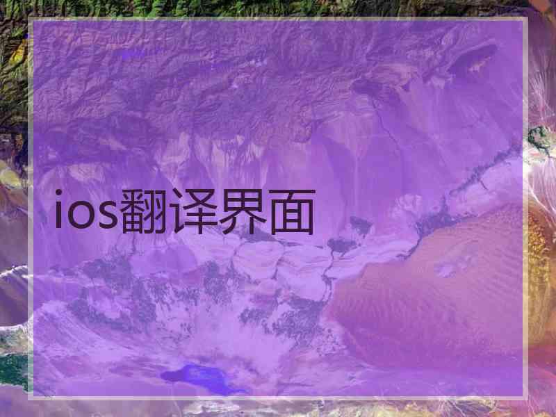 ios翻译界面