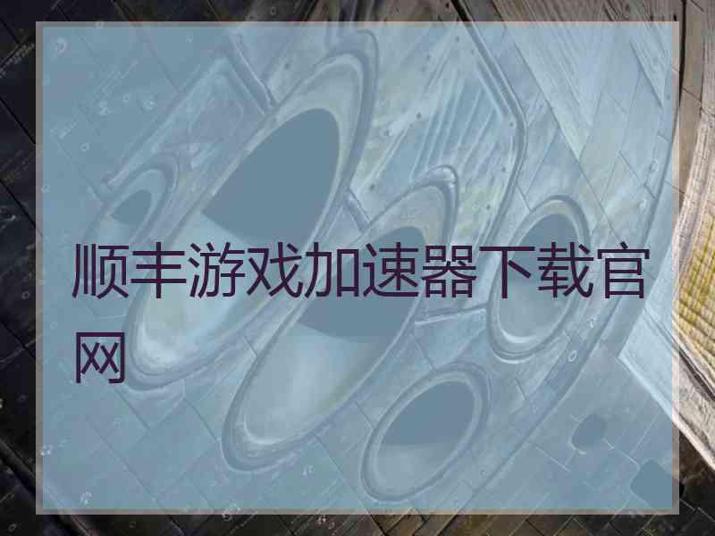 顺丰游戏加速器下载官网