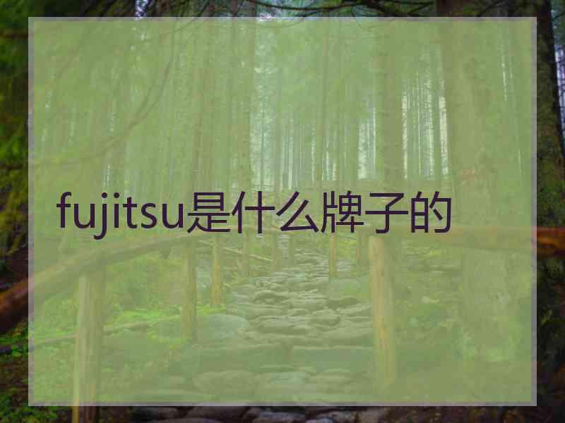 fujitsu是什么牌子的