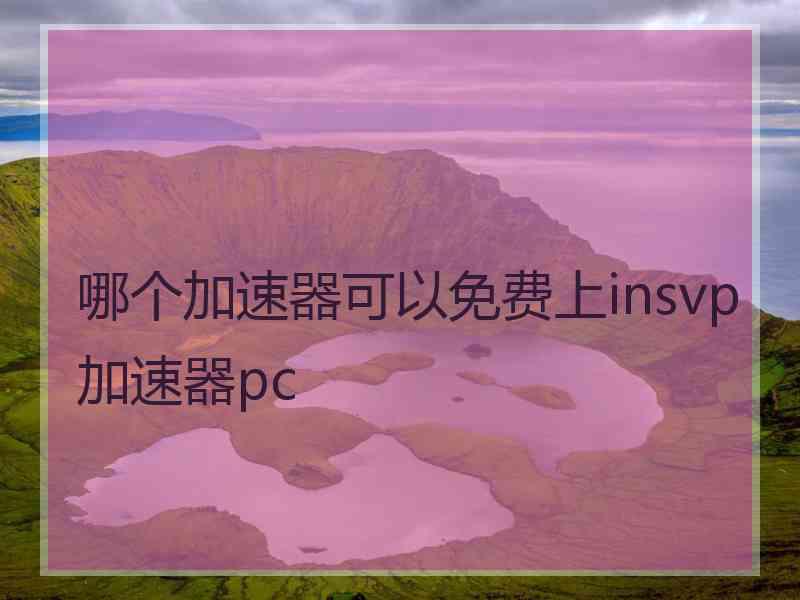 哪个加速器可以免费上insvp加速器pc