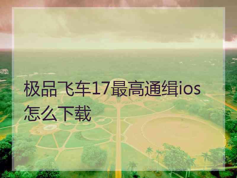 极品飞车17最高通缉ios怎么下载