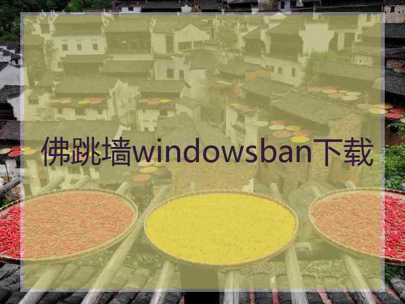 佛跳墙windowsban下载