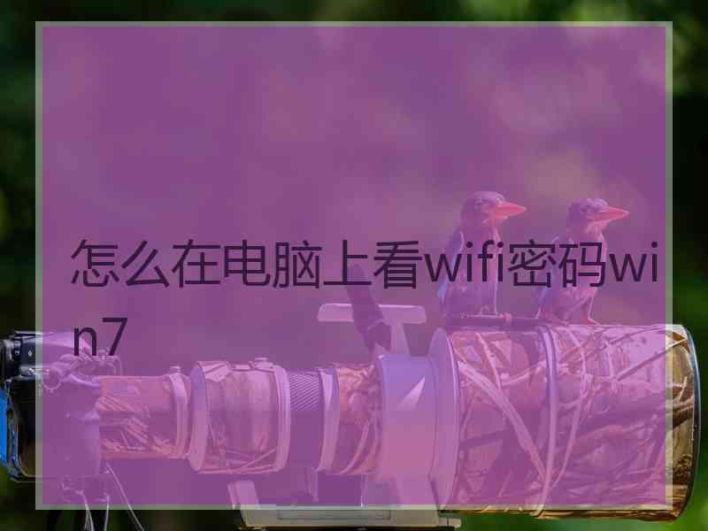 怎么在电脑上看wifi密码win7