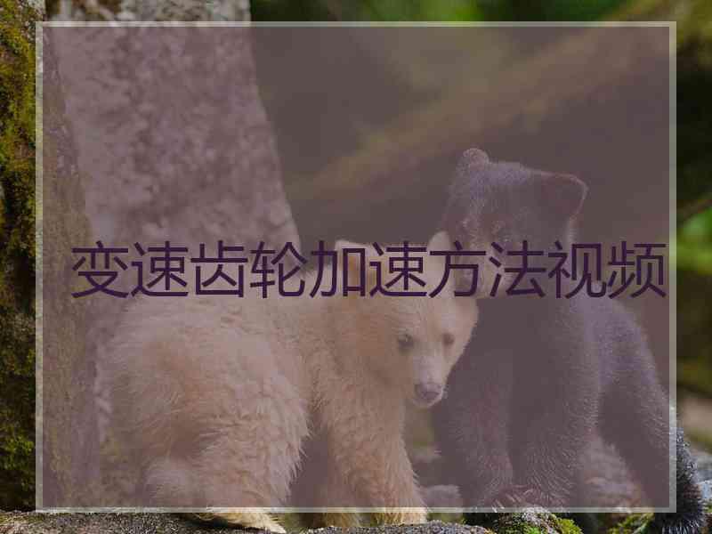 变速齿轮加速方法视频