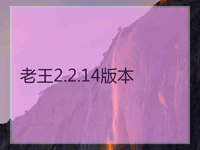 老王2.2.14版本