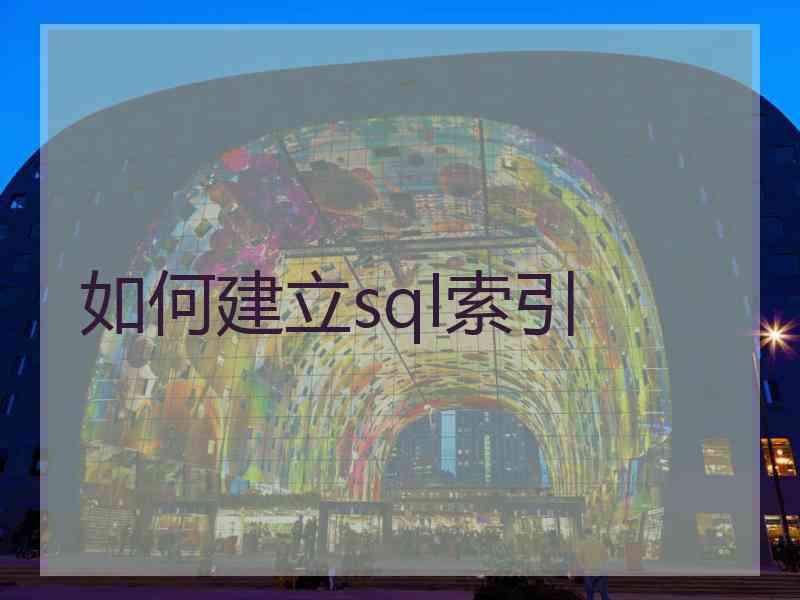 如何建立sql索引