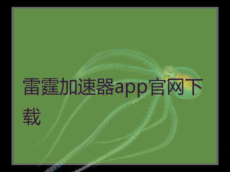 雷霆加速器app官网下载