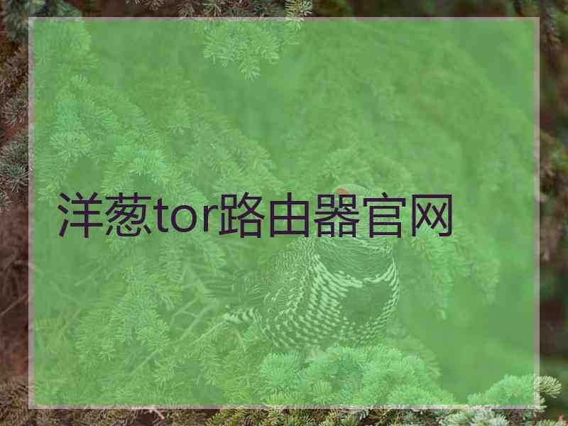 洋葱tor路由器官网