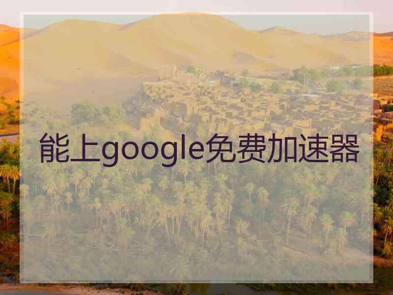 能上google免费加速器