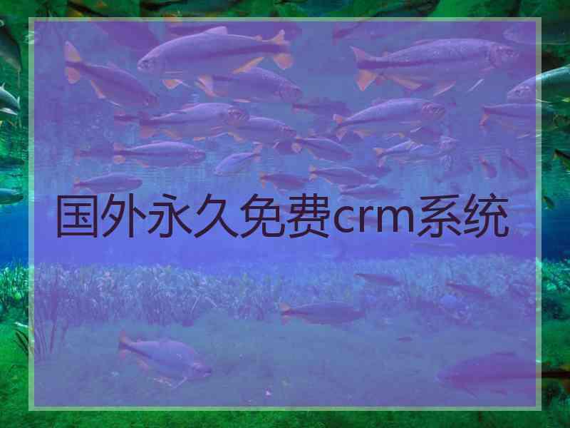 国外永久免费crm系统