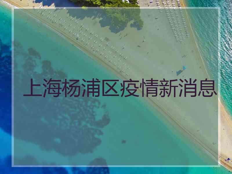 上海杨浦区疫情新消息