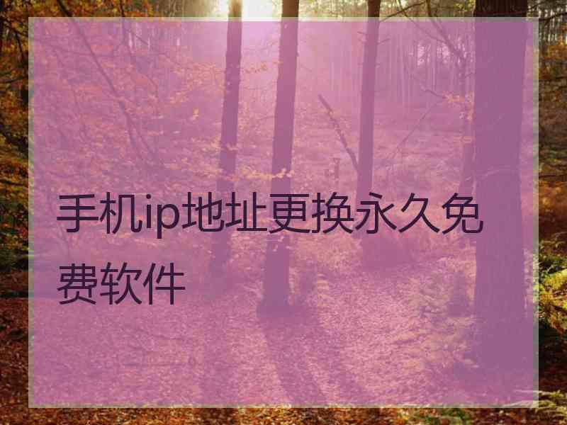 手机ip地址更换永久免费软件