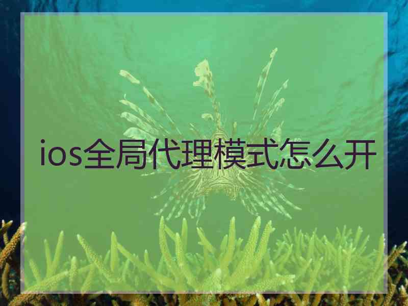 ios全局代理模式怎么开