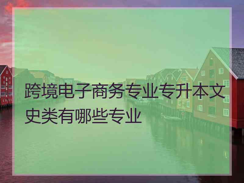 跨境电子商务专业专升本文史类有哪些专业