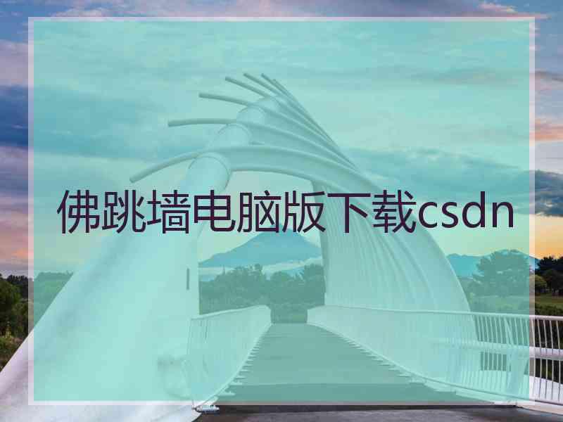 佛跳墙电脑版下载csdn