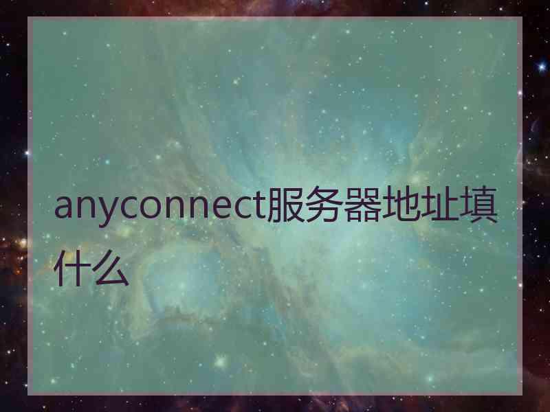 anyconnect服务器地址填什么