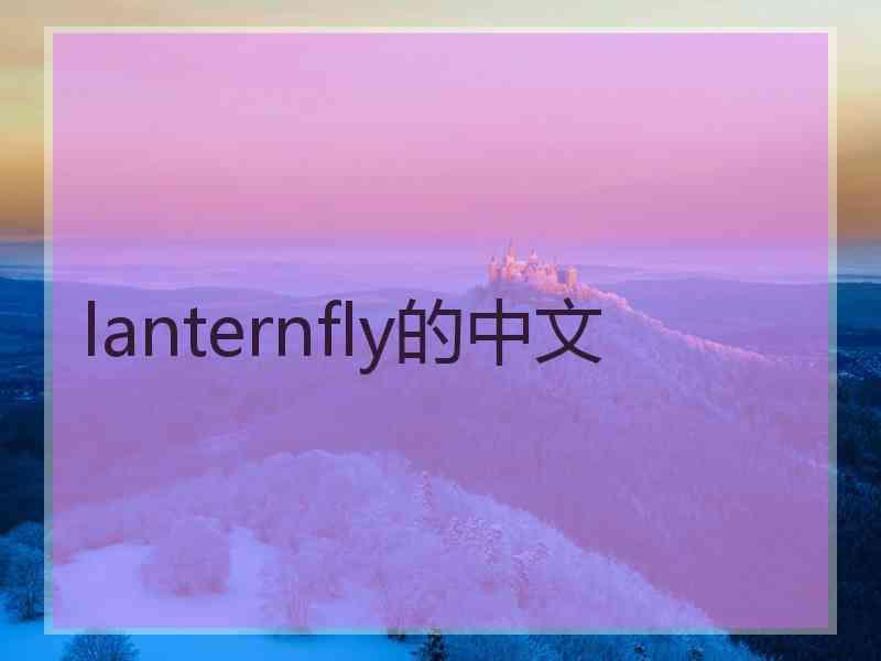 lanternfly的中文